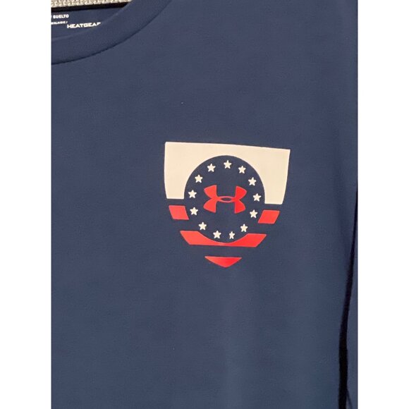 Under Armour Mens Brave And Free T-Shirt Blue Short Sleeve Size L Polyester Blen - Picture 7 of 9